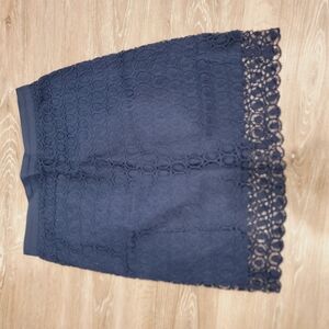 LOFT Elegant Navy Lace Skirt